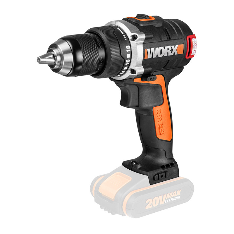 Дрель-шуруповерт аккумуляторная WORX 20V BL WX175.9, бесщеточная, без АКБ и ЗУ (510716635)